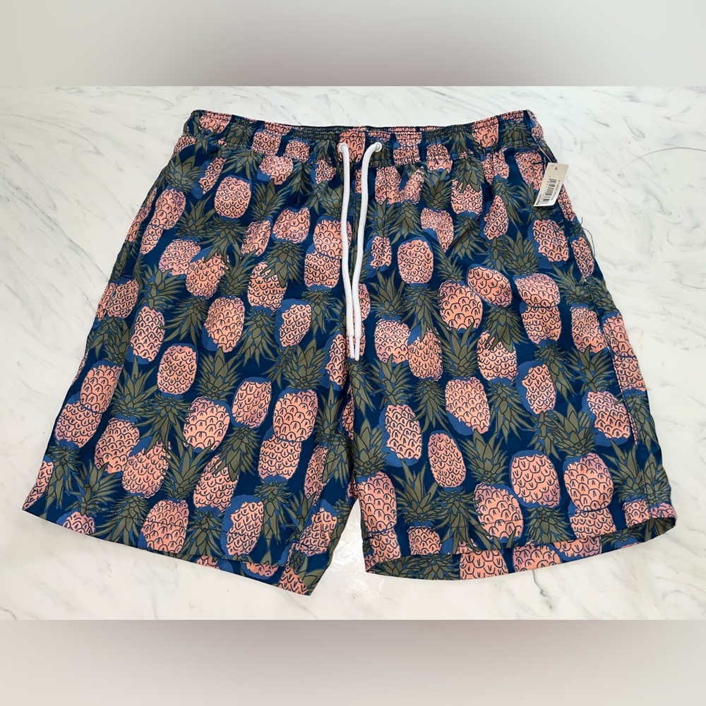 Amazon essentials pineapple shorts bathing suit swim trunks l new nwt